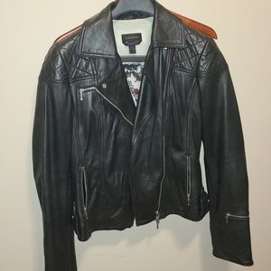 Leather biker jacket